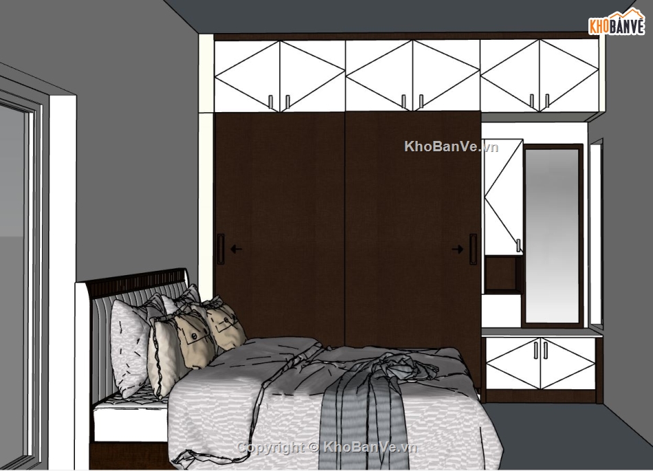 thiết kế phòng ngủ hiện đại,sketchup Phòng ngủ hiện đại,Phòng ngủ,su phòng ngủ