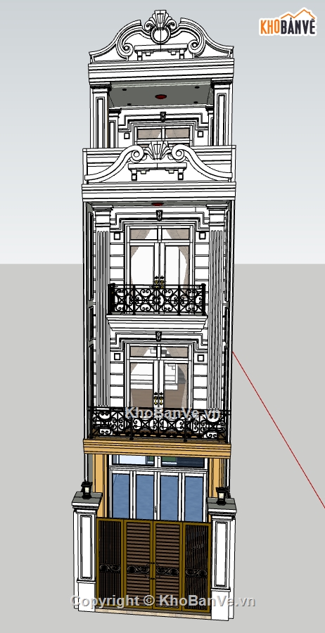 file sketchup nhà phố 4 tầng,model su nhà phố 4 tầng,file su nhà phố 4 tầng,nhà phố 4 tầng file su