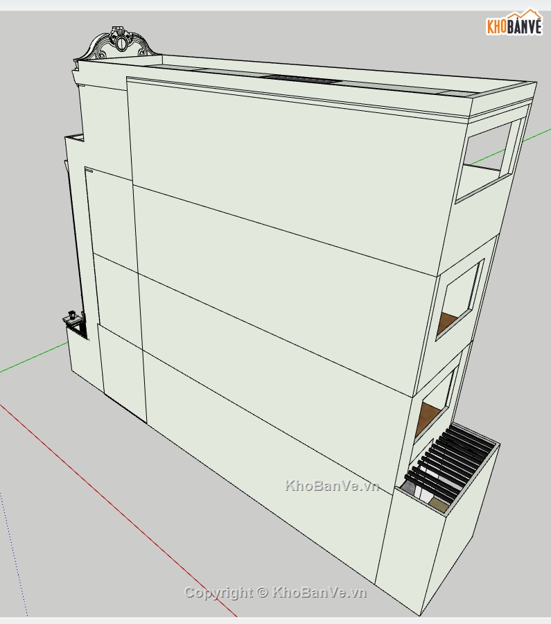 file sketchup nhà phố 4 tầng,model su nhà phố 4 tầng,file su nhà phố 4 tầng,nhà phố 4 tầng file su