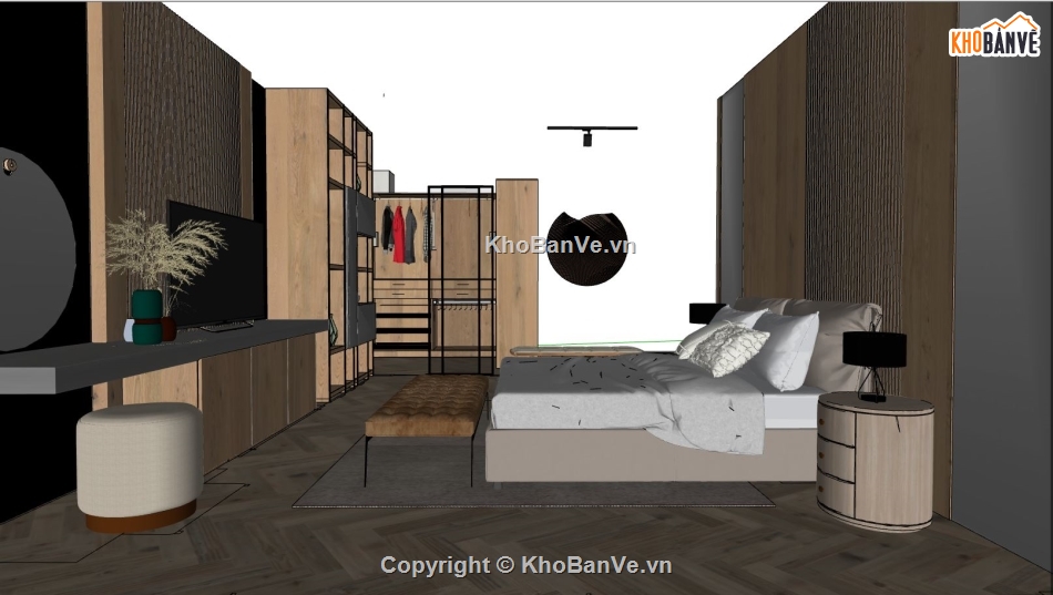 File thiết kế nội thất phòng ngủ,model su nội thất phòng ngủ,file sketchup nội thất phòng ngủ