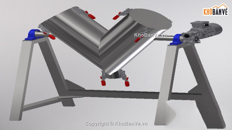 máy trộn dạng V,3D máy trộn dạng V,cung cấp file CAD 3D