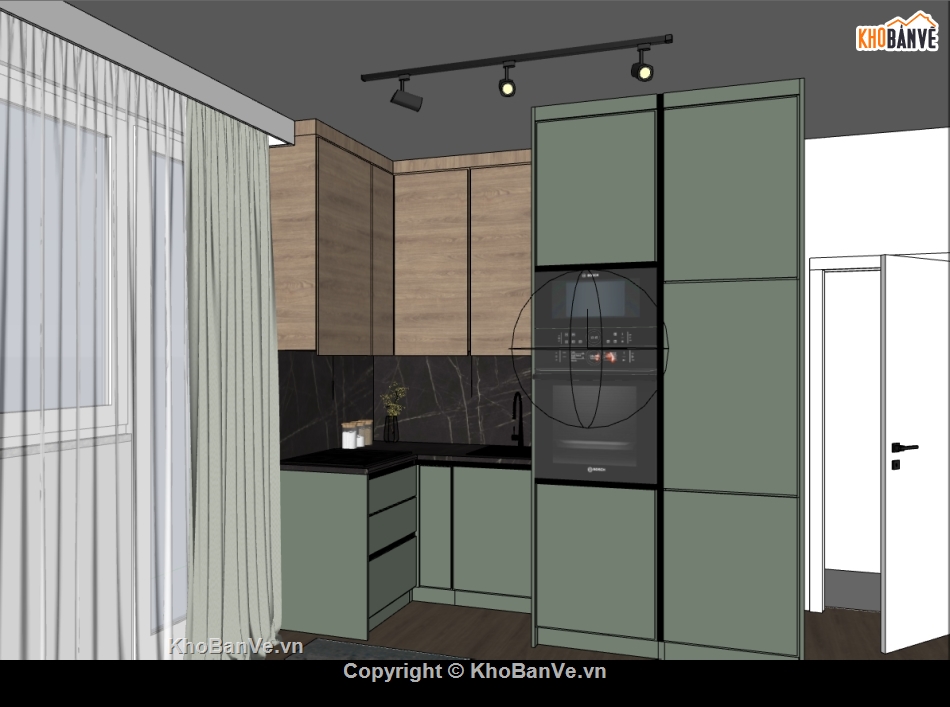 sketchup nội thất,sketchup nội thất bếp,3d sketchup nội thất,nội thất bếp,bếp sketchup