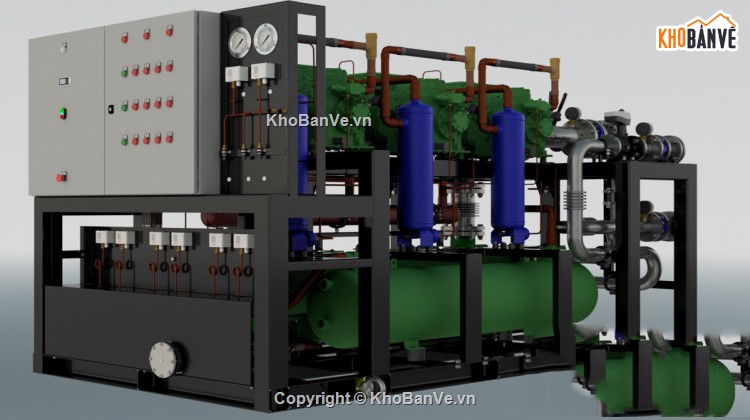 máy lạnh 3d,Thiết kế,hệ thống máy nén lạnh
