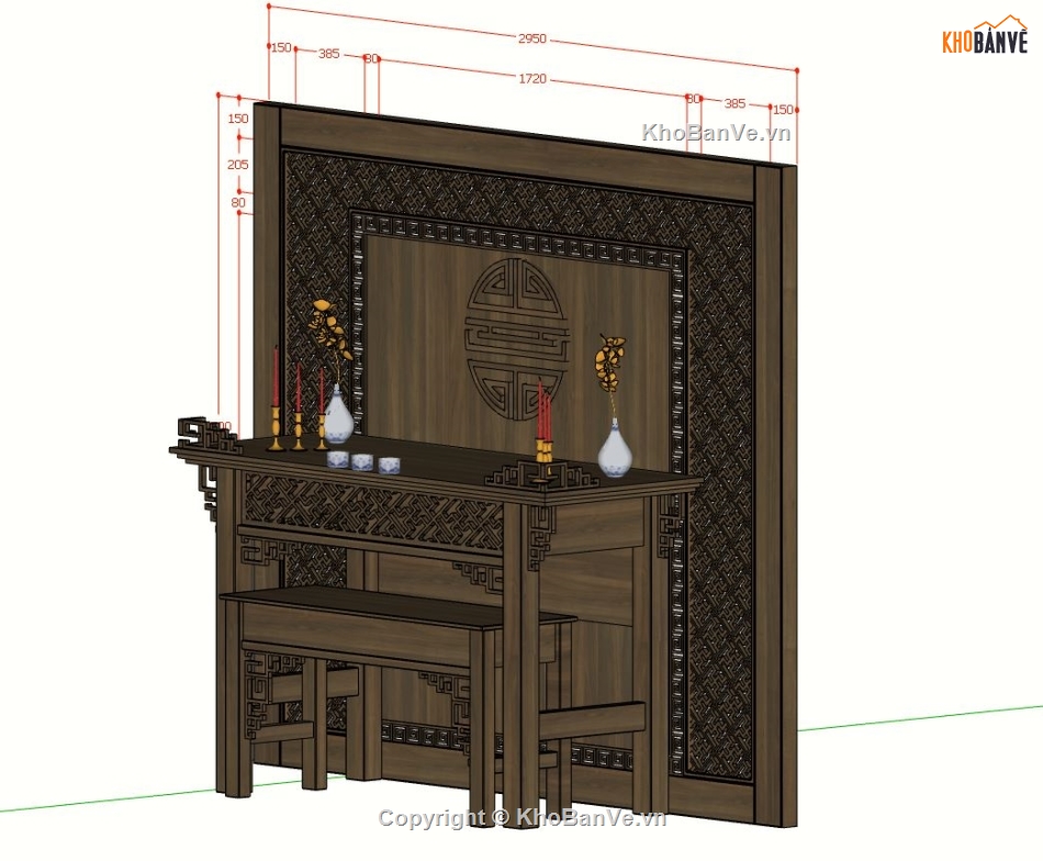 dựng sketchup mẫu phòng thờ,model su dựng mẫu bàn thờ,sketchup dựng mẫu bàn thờ,mẫu bàn thờ file 3d su