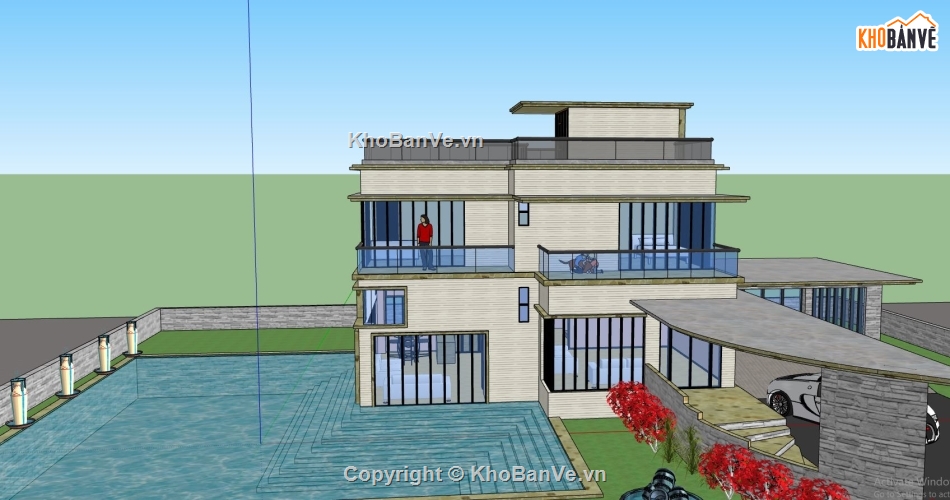 su biệt thự 2 tầng,file sketchup biệt thự 2 tầng,bao cảnh biệt thự 2 tầng,thiết kế biệt thự 2 tầng,dựng 3d su biệt thự 2 tầng