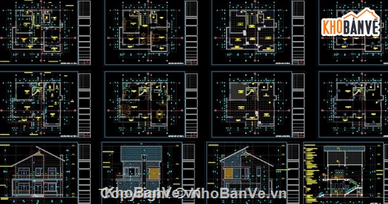 biệt thự 2 tầng,cad biệt thự 2 tầng,file cad biệt thự 2 tầng