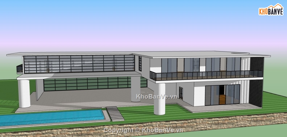 file su biệt thự,model su biệt thự,sketchup biệt thự