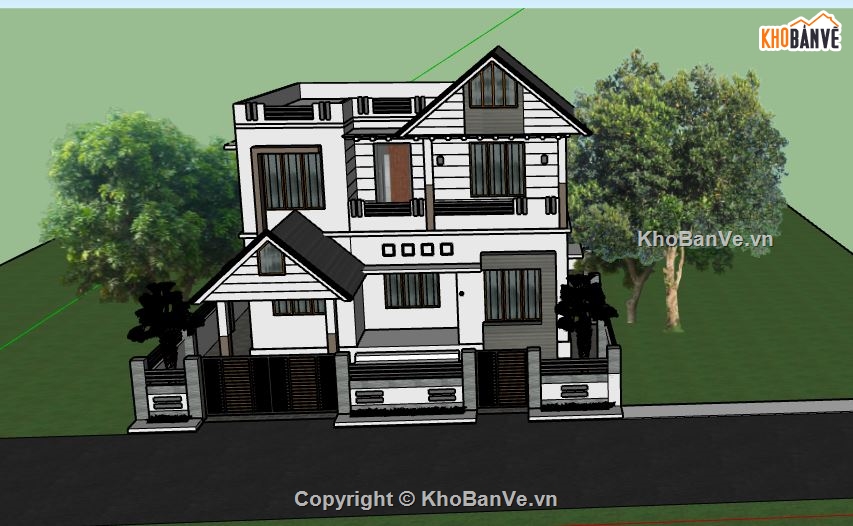 file su biệt thự,sketchup biệt thự,model su biệt thự