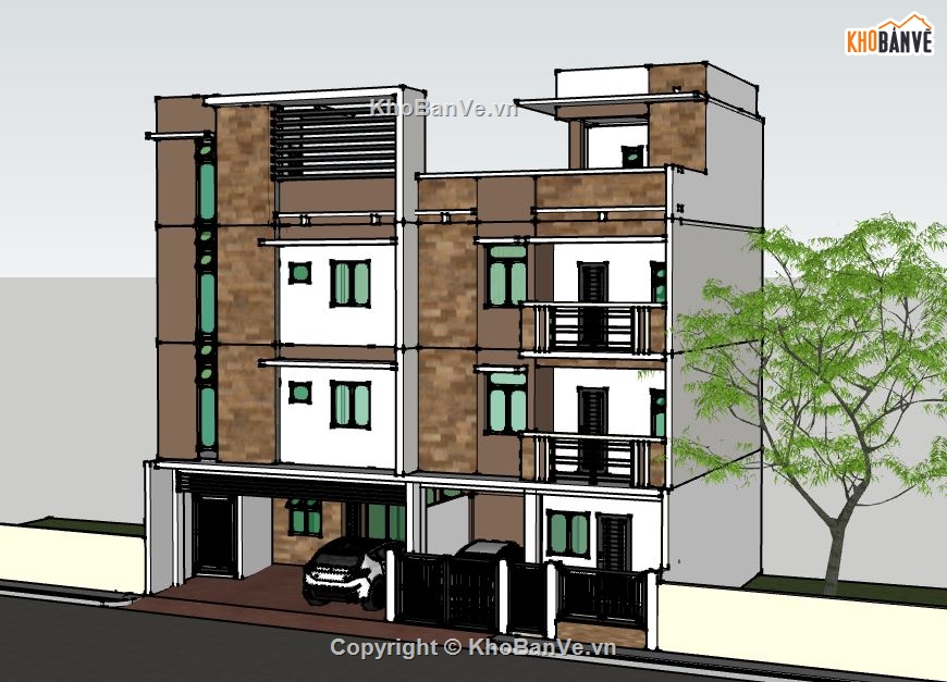 Biệt thự 4 tầng,file su biệt thự 4 tầng,biệt thự 4 tầng sketchup,sketchup biệt thự 4 tầng,biệt thự 4 tầng model su