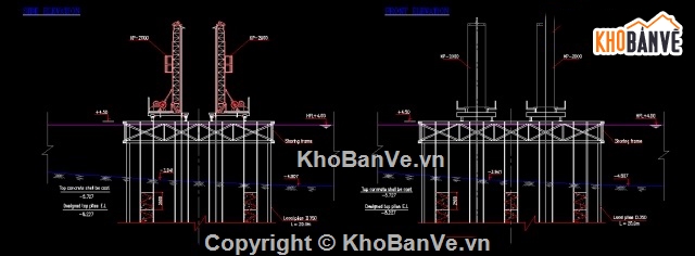 Bản vẽ,thi công cầu,sàn đạo,thi công trụ cầu,thi công cọc khoan nhồi,trụ cầu ngập nước