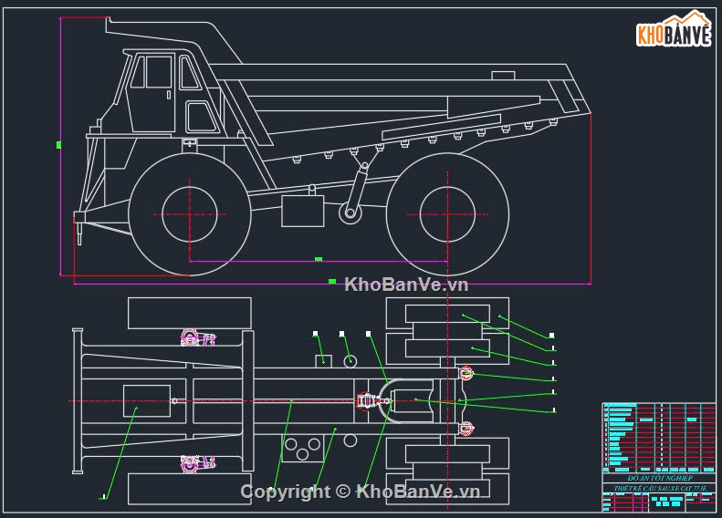 thiết kế cầu chủ động,cầu chủ động,Thiết kế,xe tải nặng CAT 773E