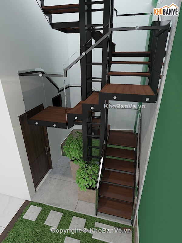 3dsmax cầu thang sắt,cầu thang sắt xoắn vuông,thiết kế cầu thang sắt 3dsmax,mẫu cầu thang sắt