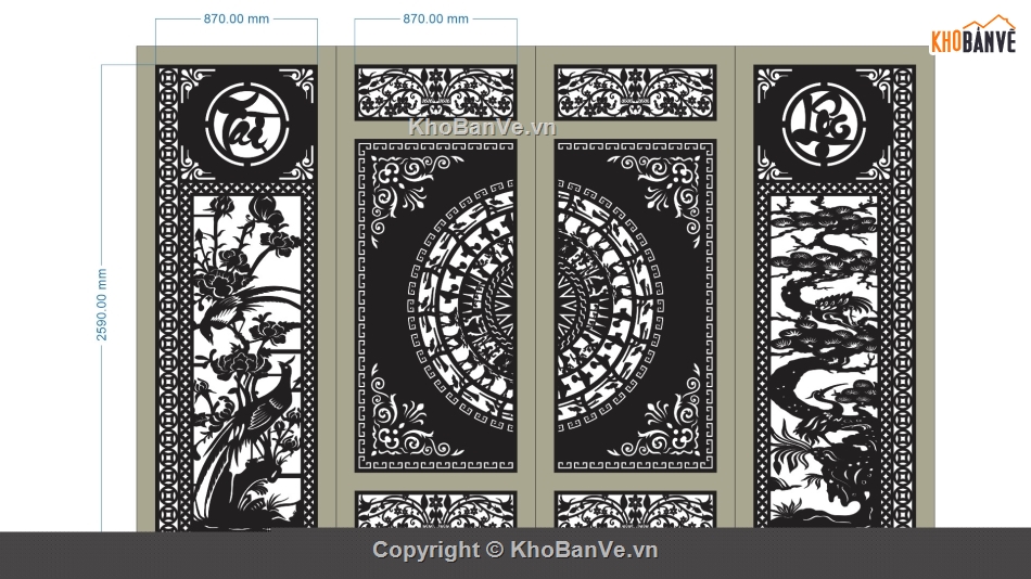 cổng 2 cánh tài lộc,cnc cổng 2 cánh tài lộc,file cổng 2 cánh cnc,cnc cổng 2 cánh