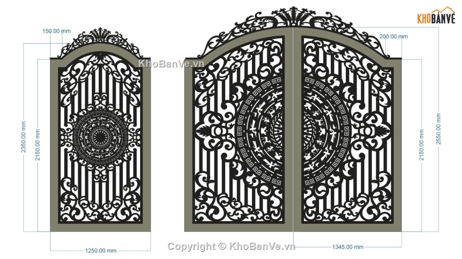 cổng 2 cánh chính phụ,mẫu cnc cổng 2 cánh chính phụ,mẫu cổng 2 cánh