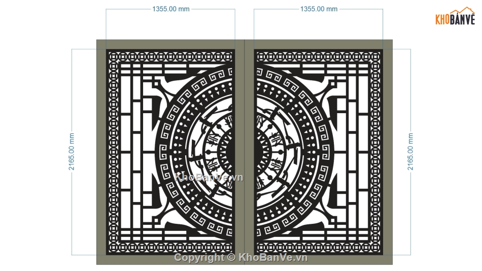 cổng trống đồng,file cnc cổng 2 cánh,mẫu cnc cổng 2 cánh