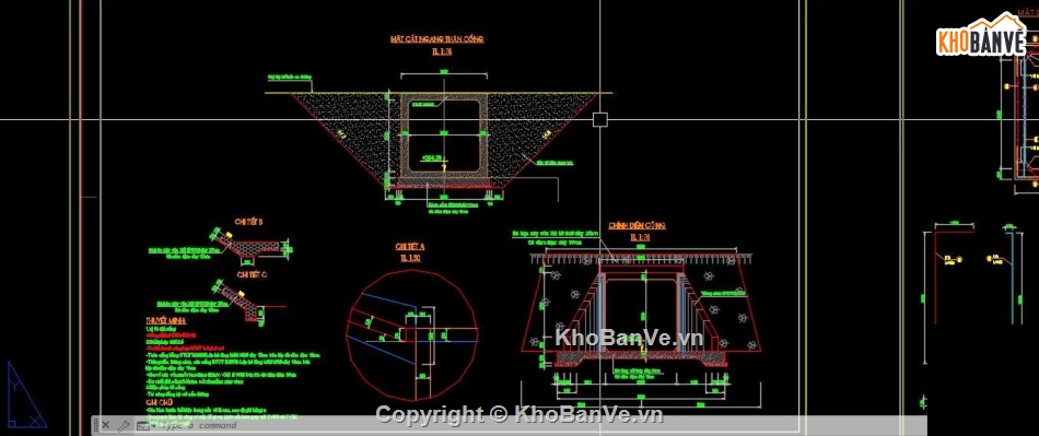 Bản vẽ cống hộp,cống hộp 3x3m,Bản vẽ cad cống hộp