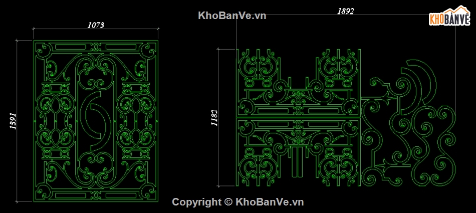 cổng 2 cánh cnc đẹp,cad cổng 2 cánh,file cnc cổng 2 cánh,autocad cnc cổng 2 cánh