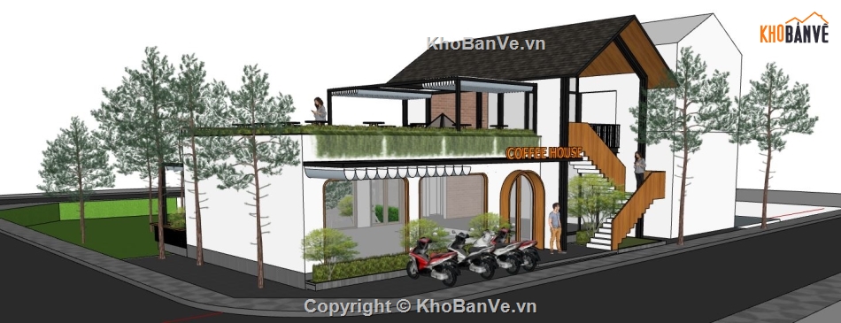 quán cafe file sketchup,sketchup quán cafe,cafe sketchup,quán cafe sketchup