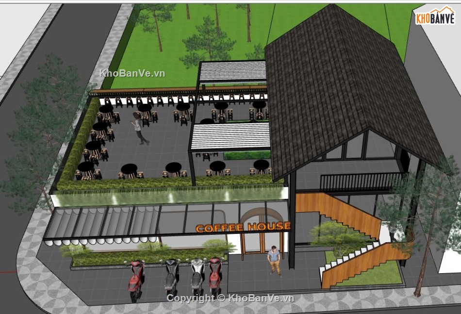 quán cafe file sketchup,sketchup quán cafe,cafe sketchup,quán cafe sketchup