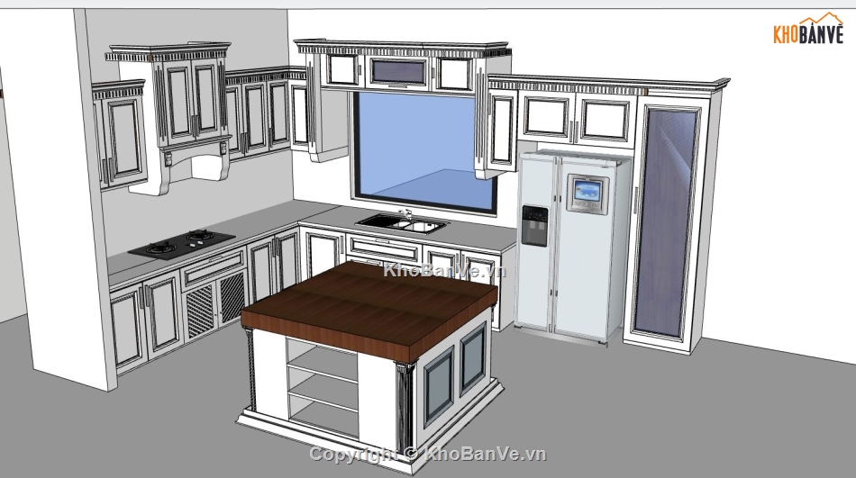 nội thất phòng bếp,model bếp,sketchup nội thất