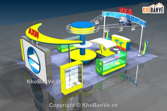 biển quảng cáo,hội chợ 3d,mô hình 3D hội chợ,triễn lãm 3dsmax,phối cảnh gian hàng