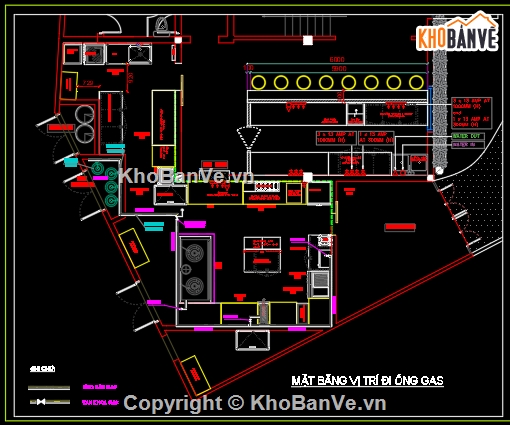 thiết kế hệ thống bếp gas công nghiệp,File autocad thiết kế hệ thống gas bình,thiết kế bếp ăn cho nhà hàng