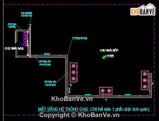 thiết kế hệ thống bếp gas công nghiệp,File autocad thiết kế hệ thống gas bình,thiết kế bếp ăn cho nhà hàng