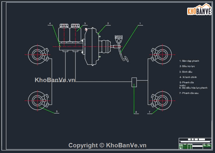 hệ thống phanh,Autocad hệ thống phanh xe,hệ thống phanh xe con,Thiết kế hệ thống phanh xe con 5 chỗ,hệ thống xe,Hệ thống phanh Honda Civic