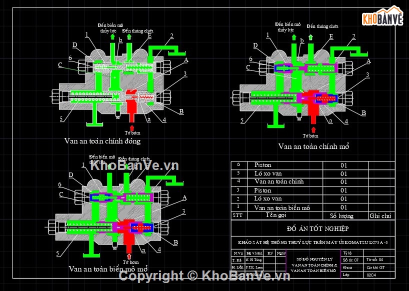 thuyết minh,hệ thống thủy lực,máy ủi KOMATSU D275A,Thiết kế máy,máy ủi cad