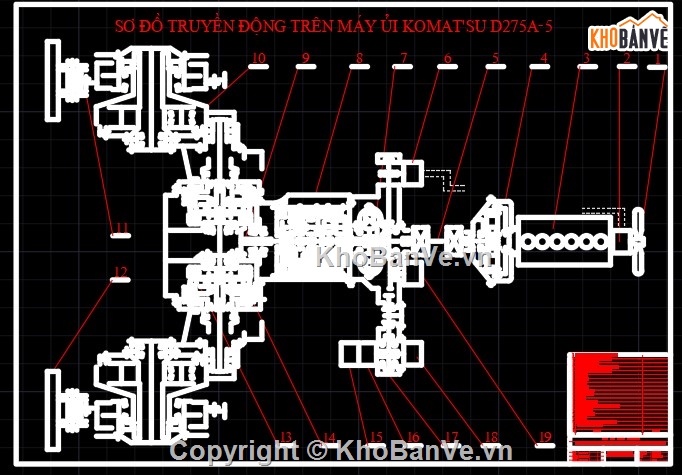 thuyết minh,hệ thống thủy lực,máy ủi KOMATSU D275A,Thiết kế máy,máy ủi cad