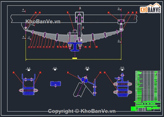 Thiết kế ô tô,Thiết kế,ô tô,hệ thống treo ô tô,hệ thống treo xe Thaco Foton,Hệ thống treo xe tải 5 tấn