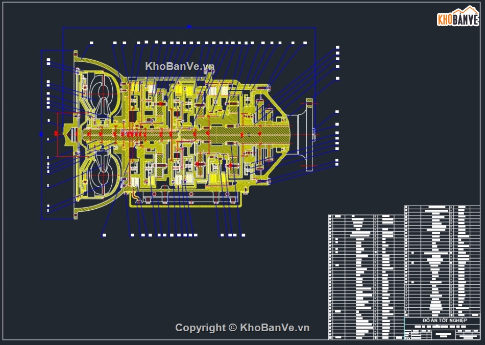 thiết kế hộp số tự động,autocad hộp số tự động,Thiết kế,xe Toyota Fortuner,hộp số tự động xe Toyota A140,hộp số tự động F4A4B