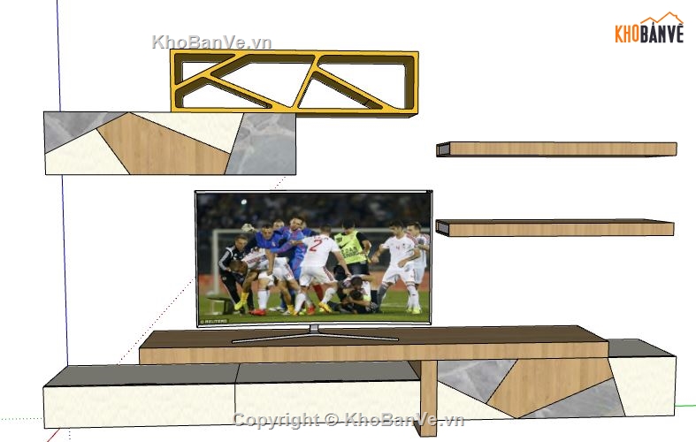 sketchup kệ ti vi,kệ ti vi,kệ ti vi hiện đại