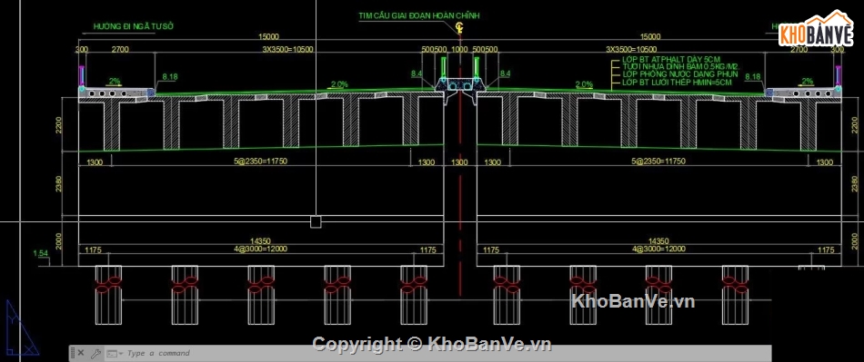 Bản vẽ,cầu vòm,Dầm T 33m