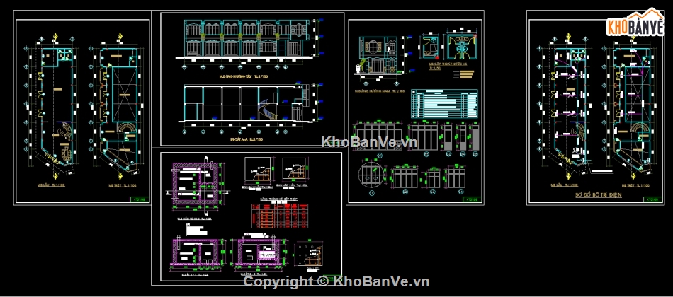 nhà ở kt 6x25m,nhà ở 2 tầng,cad nhà phố 2 tầng,bản vẽ autocad nhà phố,nhà phố 2 tầng