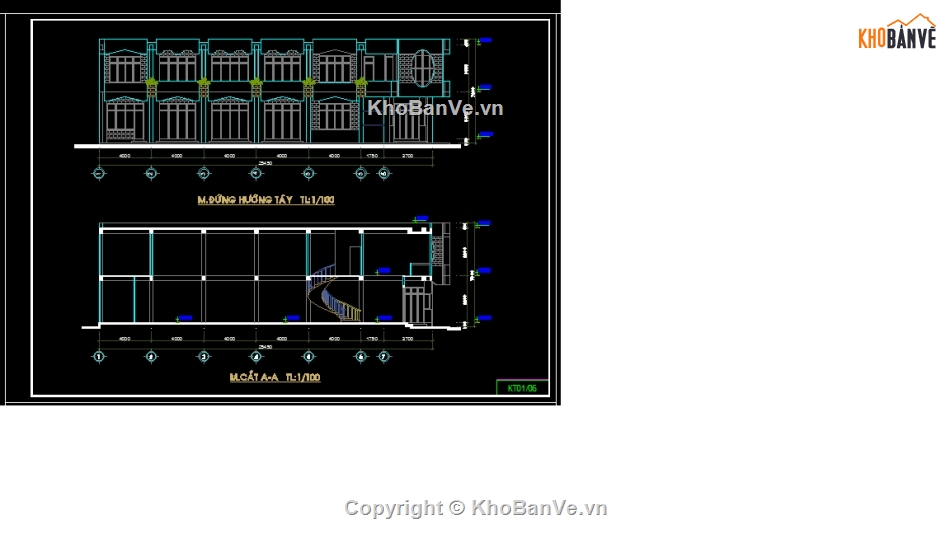 nhà ở kt 6x25m,nhà ở 2 tầng,cad nhà phố 2 tầng,bản vẽ autocad nhà phố,nhà phố 2 tầng