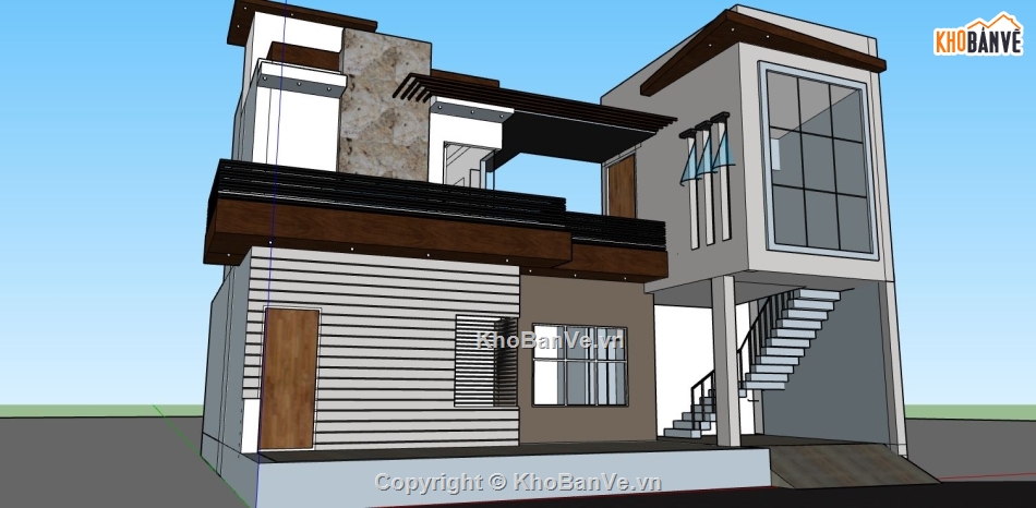 file su biệt thự,model su biệt thự,sketchup biệt thự