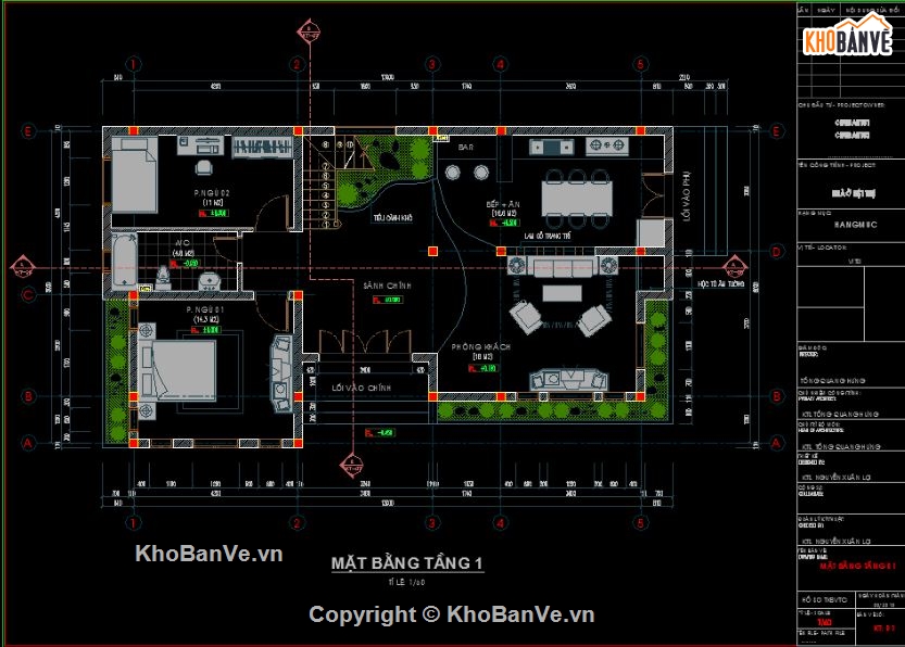 Biệt thự 2 tầng,file cad biệt thự 2 tầng,mẫu biệt thự 2 tầng