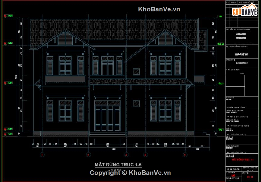 Biệt thự 2 tầng,file cad biệt thự 2 tầng,mẫu biệt thự 2 tầng