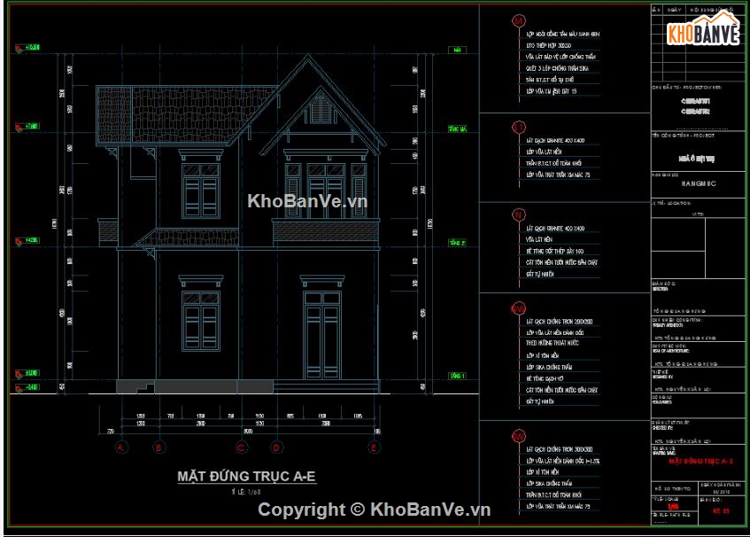 Biệt thự 2 tầng,file cad biệt thự 2 tầng,mẫu biệt thự 2 tầng