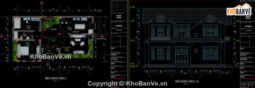 Biệt thự 2 tầng,file cad biệt thự 2 tầng,mẫu biệt thự 2 tầng
