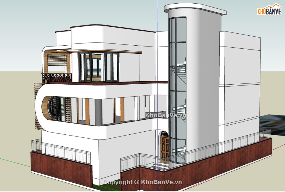thiết kế biệt thự hiện đại,file sketchup biệt thự 4 tầng,sketchup biệt thự hiện đại,dựng 3d su biệt thự 4 tầng