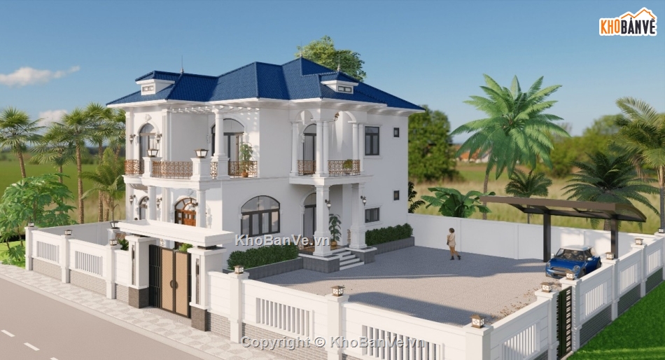 BIỆT THỰ FULL,TÂN CỔ ĐIỂN,3D