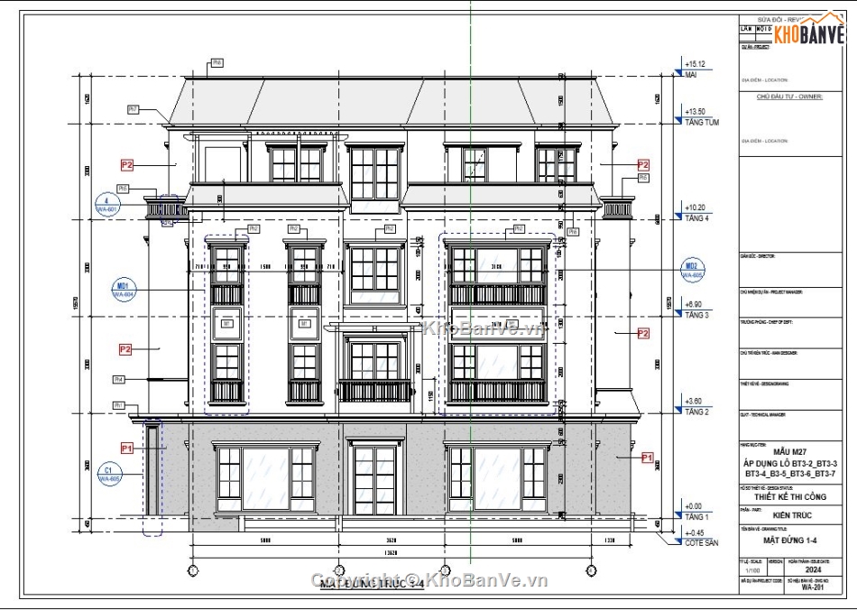 Biệt thự,Biệt thự cổ điển,Biệt thự Tân cổ Pháp,công trình revit