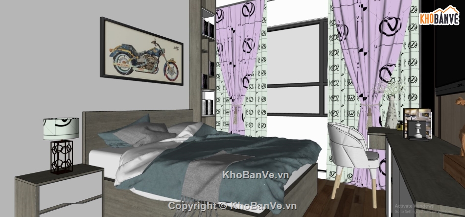 phòng ngủ đẹp file su,model phòng ngủ hiện đại,nội thất phòng ngủ file su