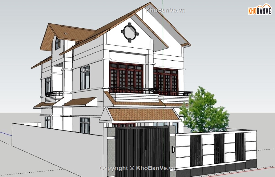 model su nhà 2 tầng,su nhà 2 tầng,sketchup nhà 2 tầng