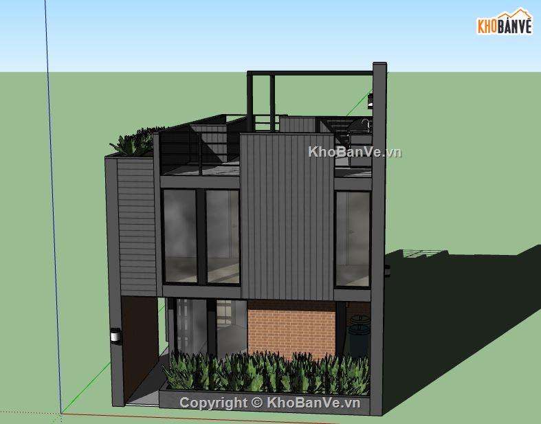 mẫu nhà 2 tầng,mẫu nhà 2 tầng sketchup,mẫu nhà 2 tầng đẹp