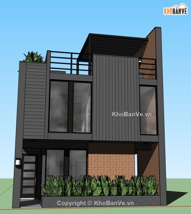 mẫu nhà 2 tầng,mẫu nhà 2 tầng sketchup,mẫu nhà 2 tầng đẹp