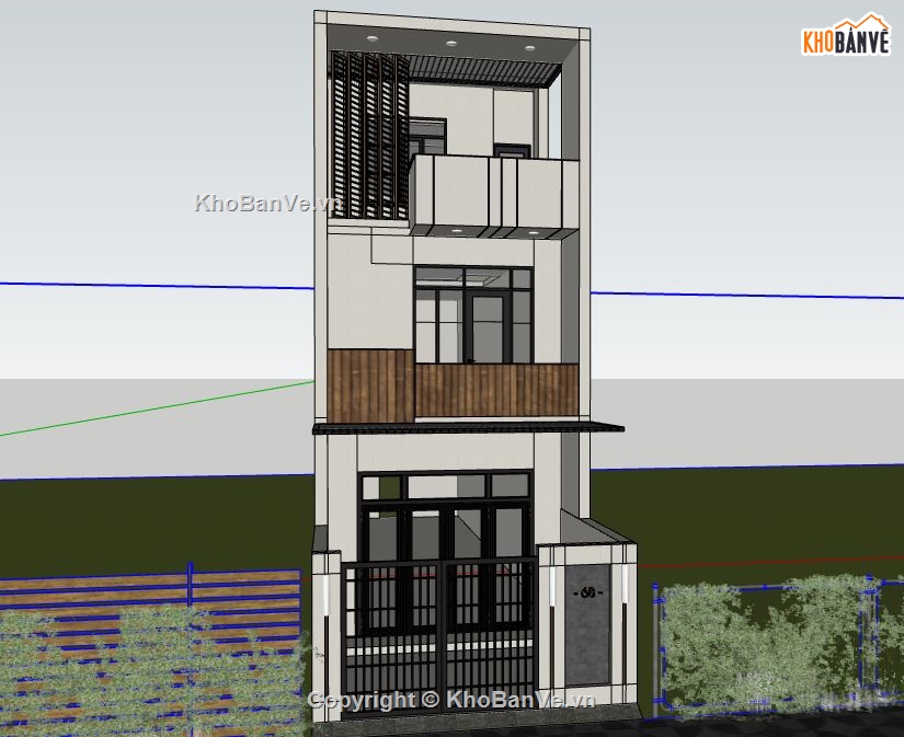 su nhà 3 tầng,model su nhà 3 tầng,sketchup nhà 3 tầng