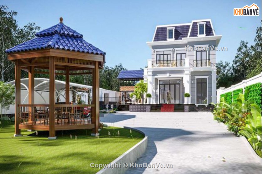 biệt thự đầy đủ hạng mục,thiết kế biệt thự đầy đủ,thiết kế tân cổ điển,biệt thự tân cổ